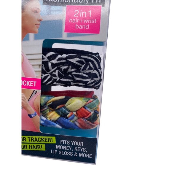 Scunci Everyday & Active Fashionably Fit 2 in 1 Hair Wrist Band 20455-A Colorful - Picture 7 of 7